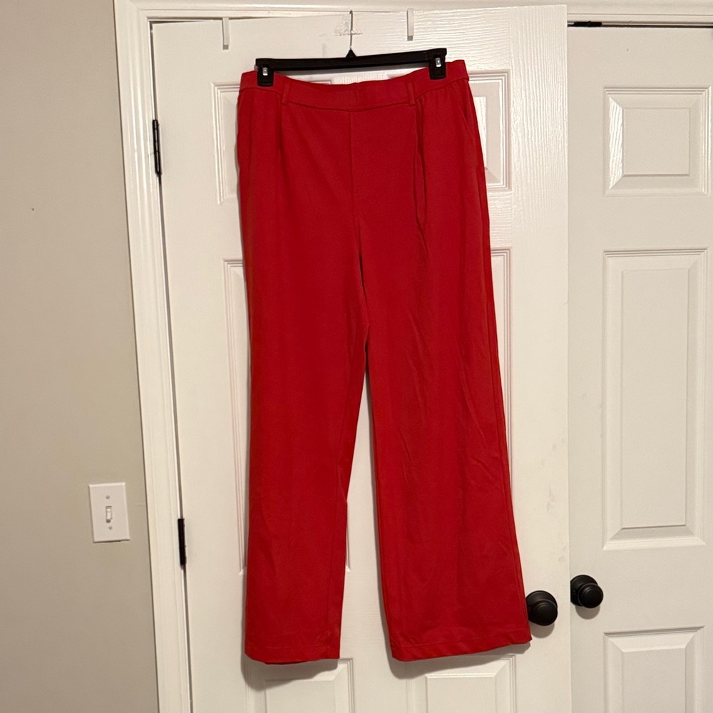 HALARA Red High-Waist Wide-Leg Pants